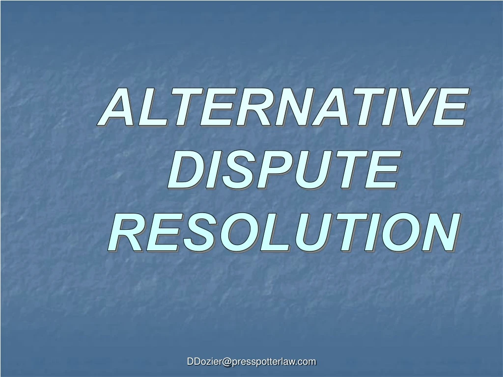 alternative dispute resolution