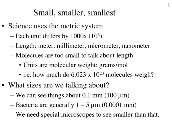 Small, smaller, smallest