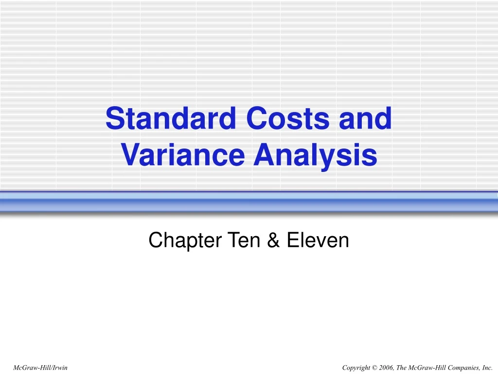 standard costs and variance analysis