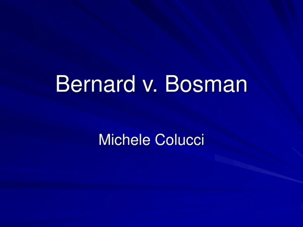 Bernard v. Bosman