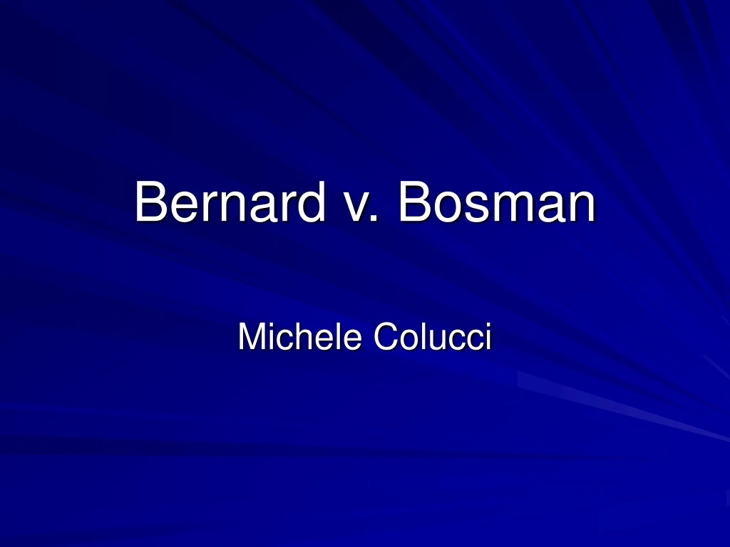 bernard v bosman