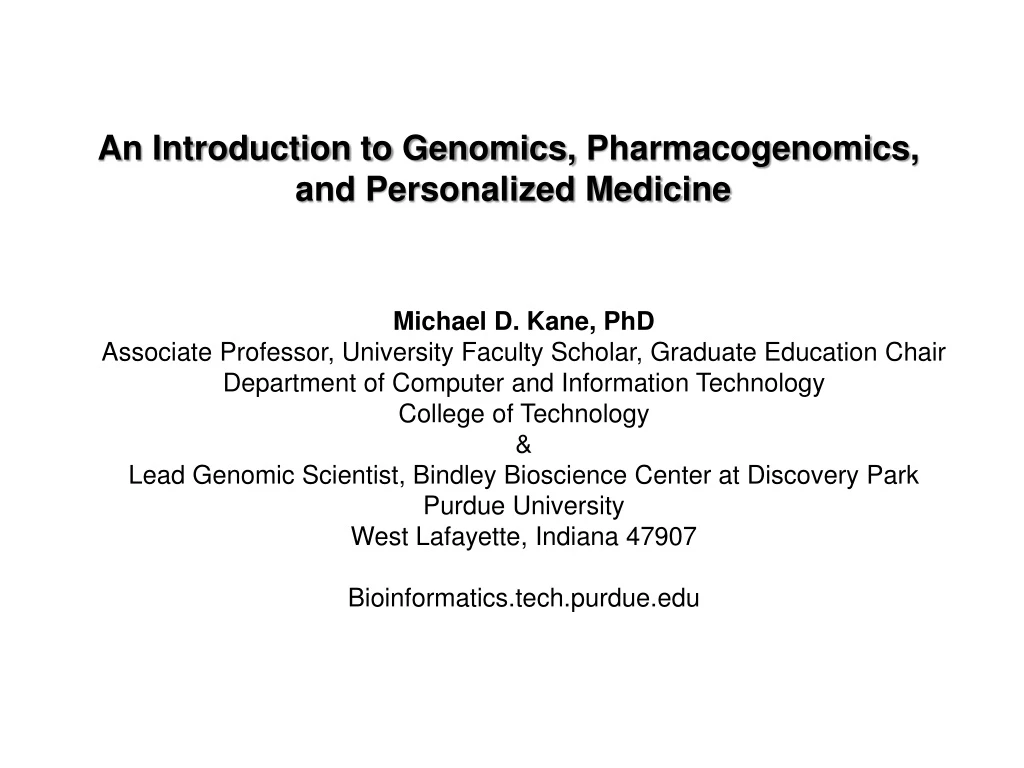 an introduction to genomics pharmacogenomics