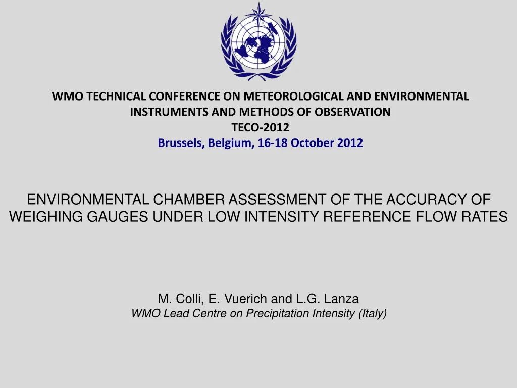 wmo technical conference on meteorological
