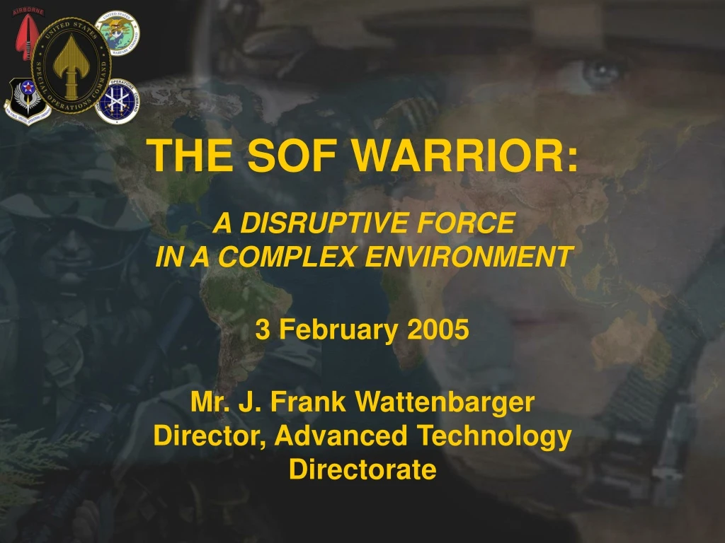 the sof warrior a disruptive force in a complex