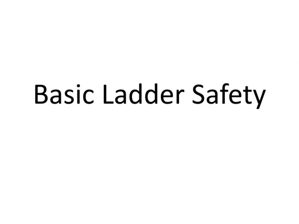 Basic Ladder Safety
