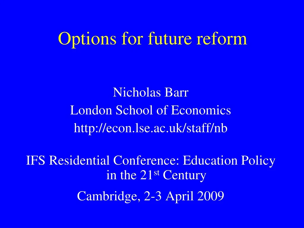 options for future reform