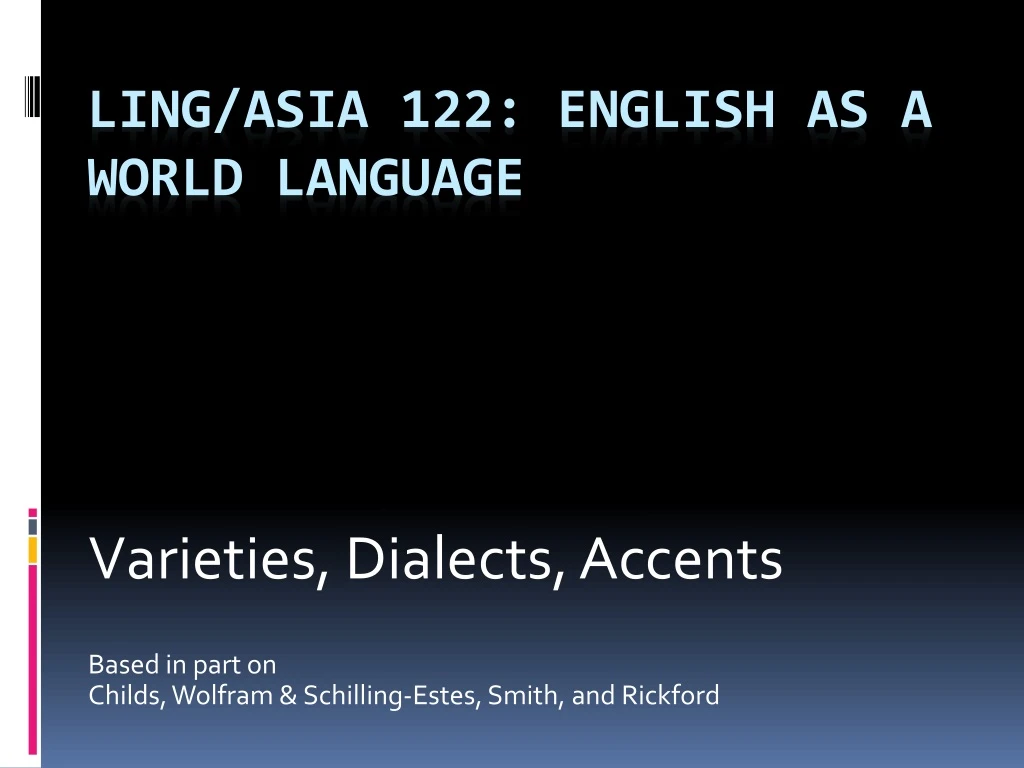 varieties dialects accents based in part on childs wolfram schilling estes smith and rickford