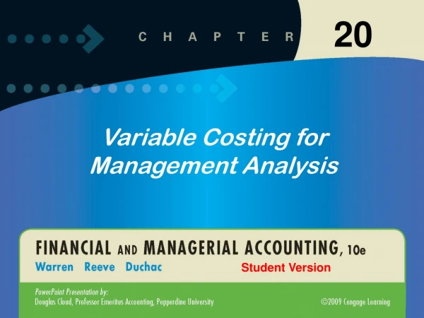 Variable Costing for Management Analysis