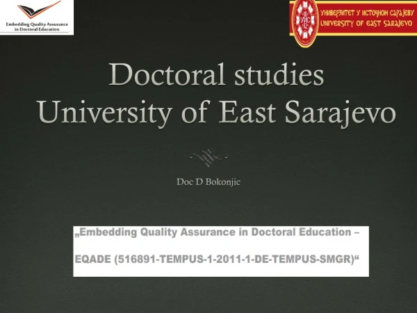 Doctoral studies University of East Sarajevo