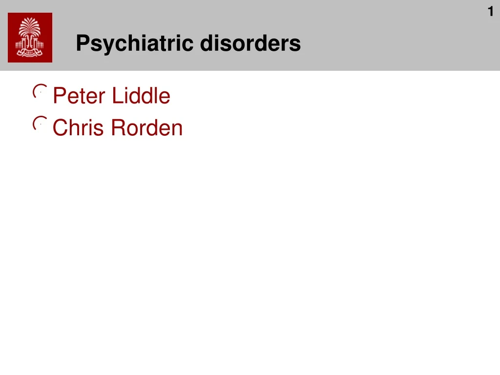 psychiatric disorders