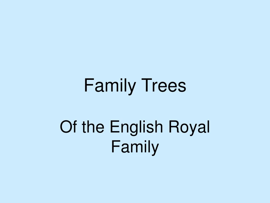 family trees