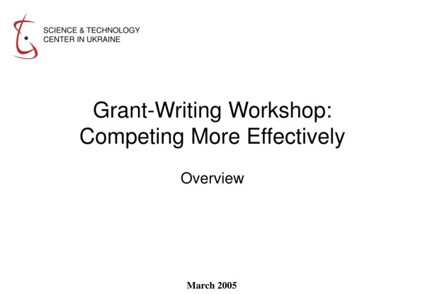 Grant-Writing Workshop:  Competing More Effectively