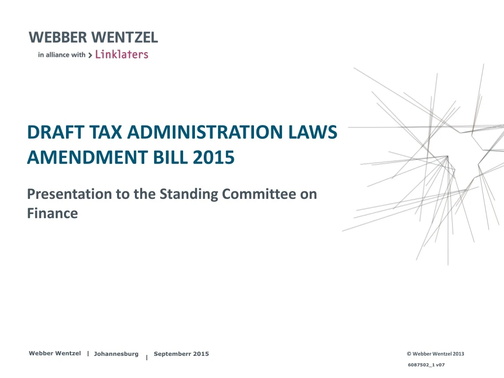 draft tax administration laws amendment bill 2015