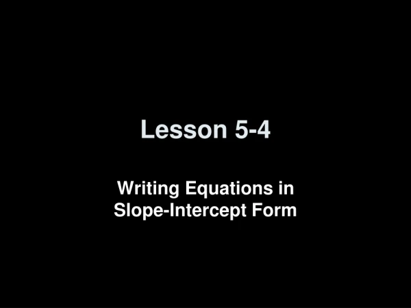 Lesson 5-4