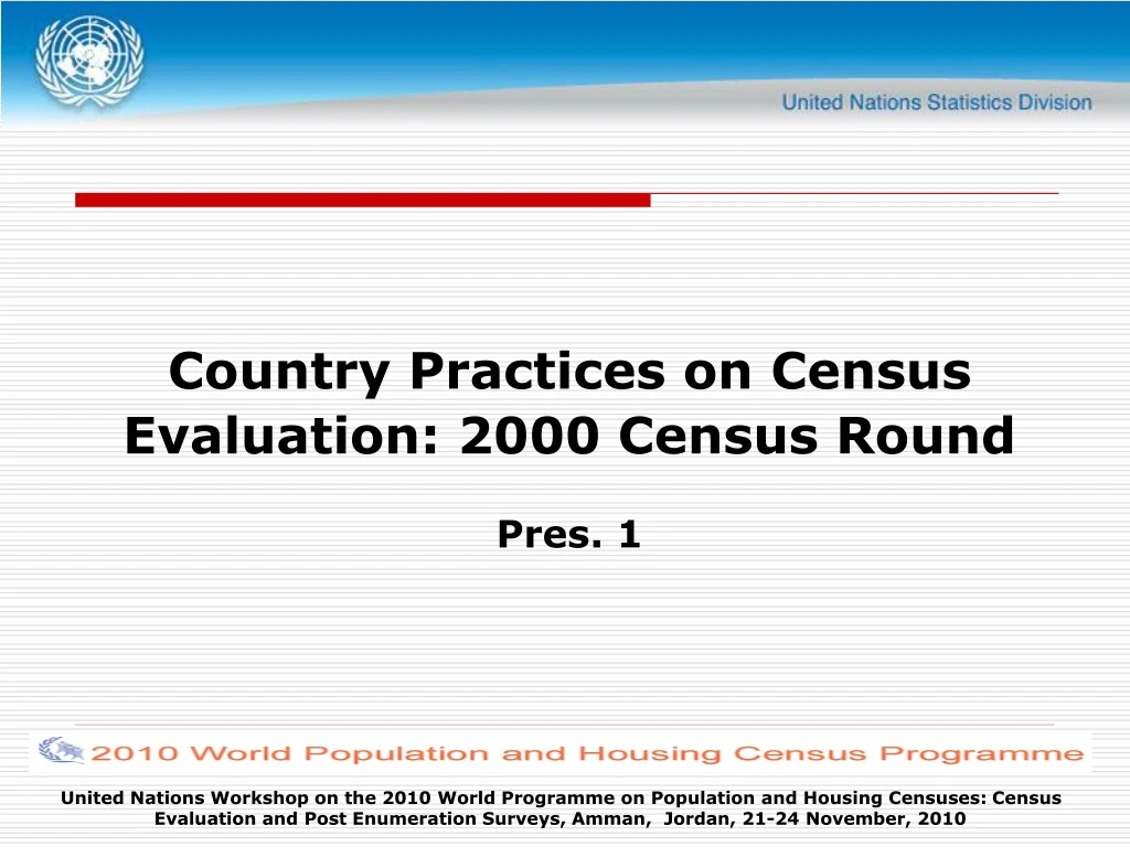 country practices on census evaluation 2000 census round pres 1