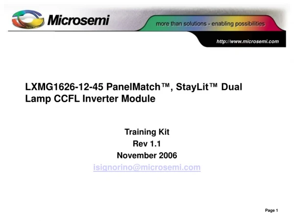 LXMG1626-12-45 PanelMatch ™, StayLit™ Dual Lamp CCFL Inverter Module