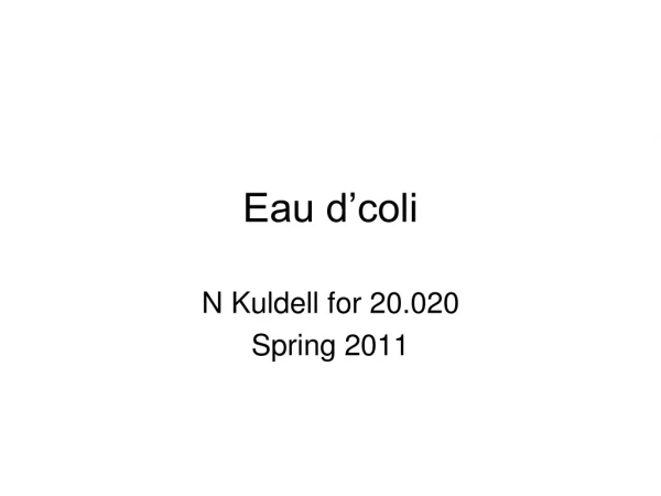 Eau d’coli