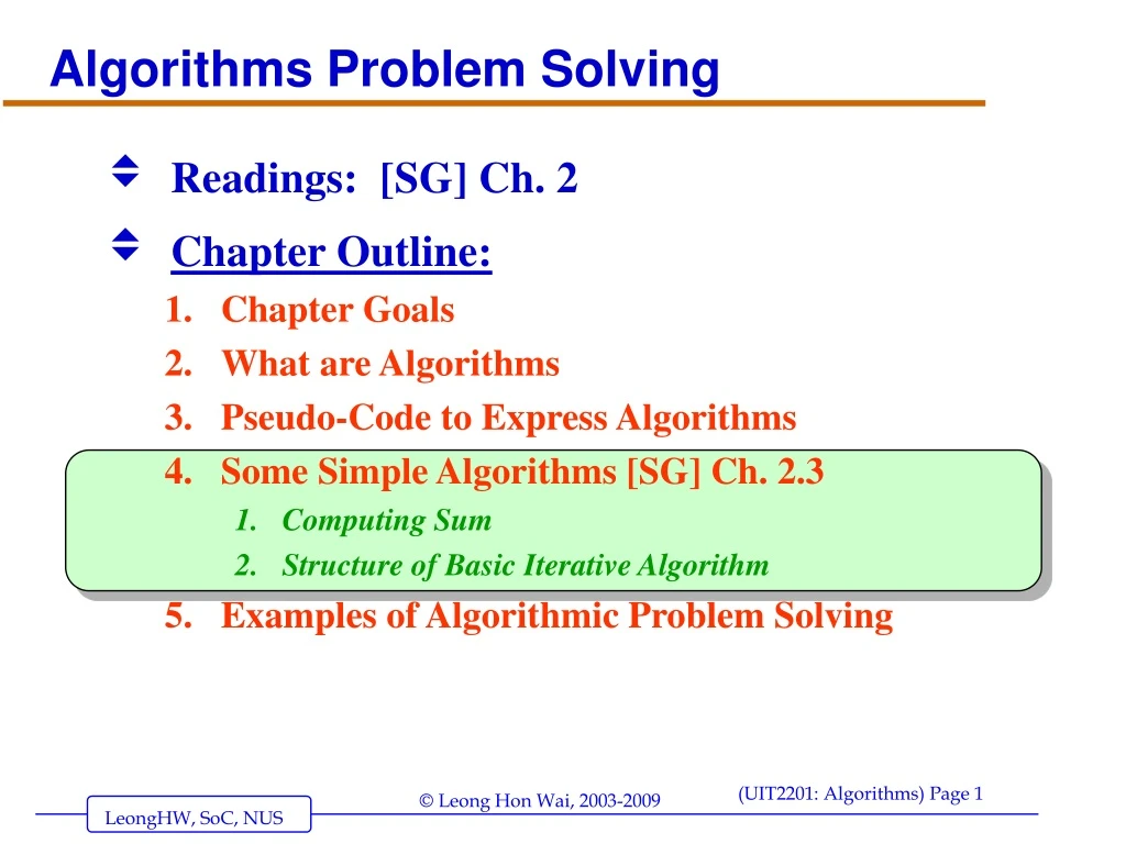 algorithms problem solving