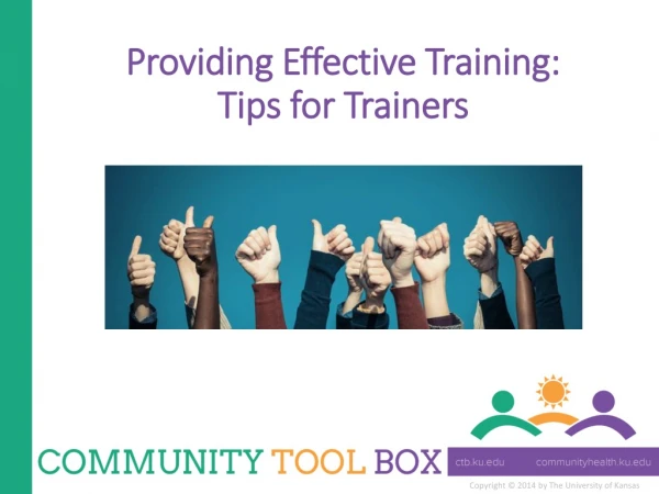 Providing Effective Training: Tips for Trainers