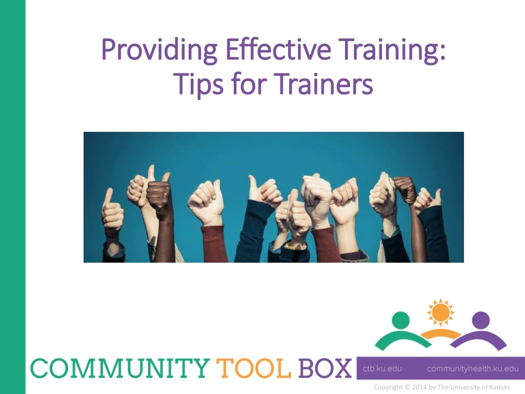 providing effective training tips for trainers
