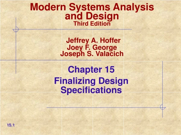 Chapter 15 Finalizing Design Specifications