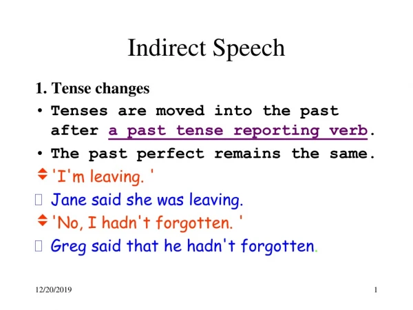 Indirect  Speech