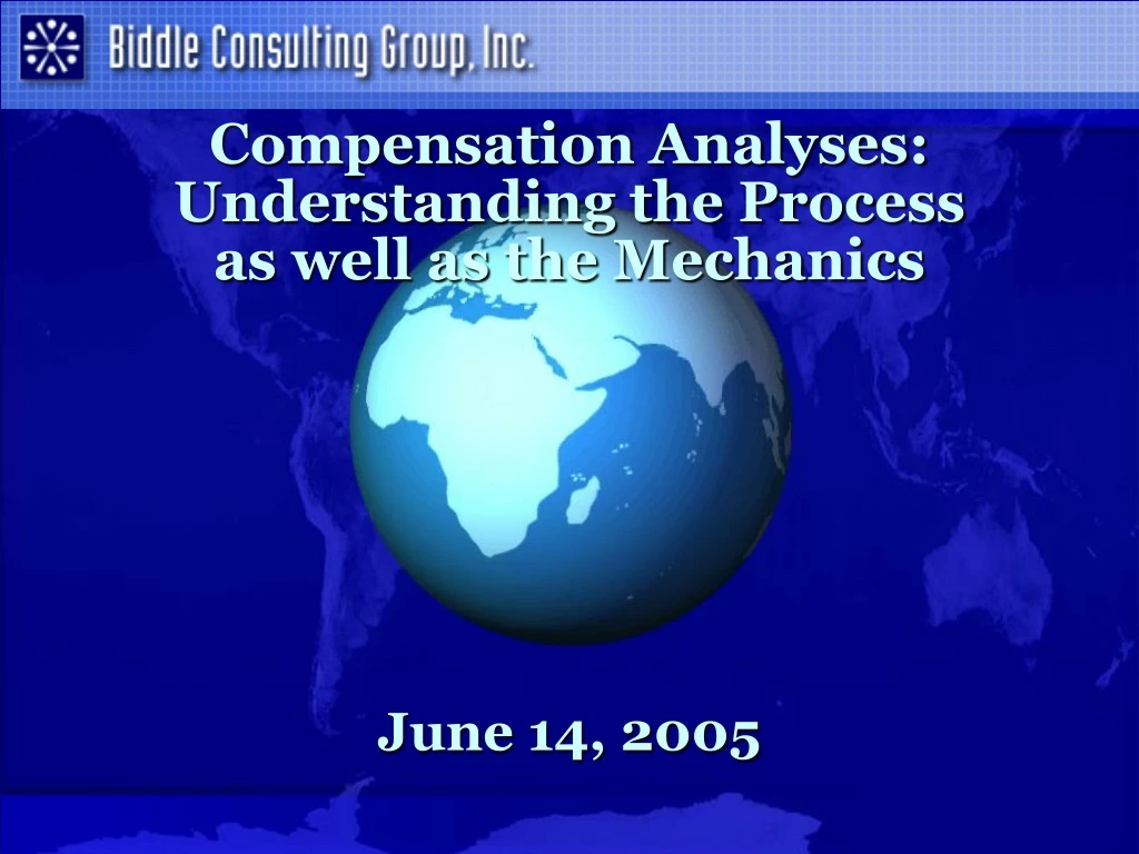 compensation analyses understanding the process as well as the mechanics