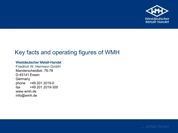 Key facts and operating figures of WMH