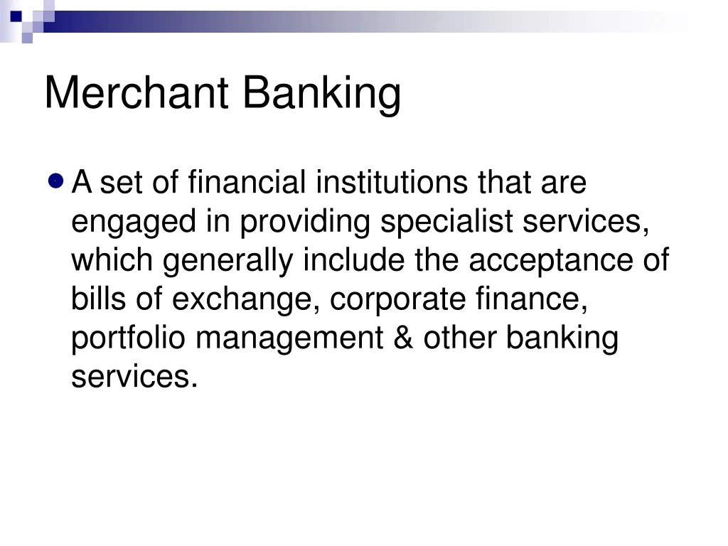 merchant banking