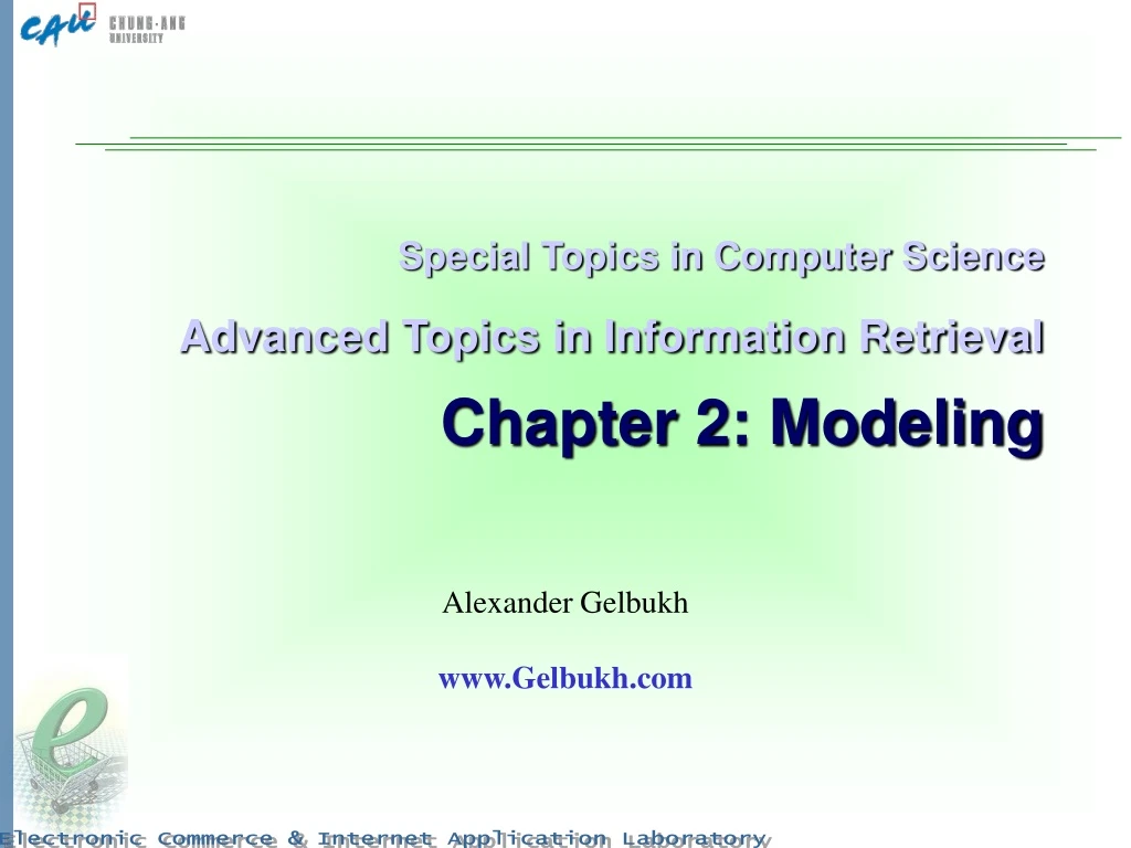 special topics in computer science advanced topics in information retrieval chapter 2 modeling