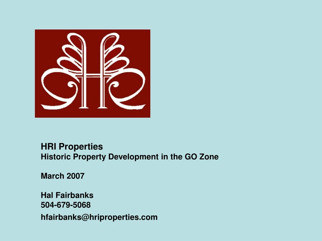 hri properties historic property development
