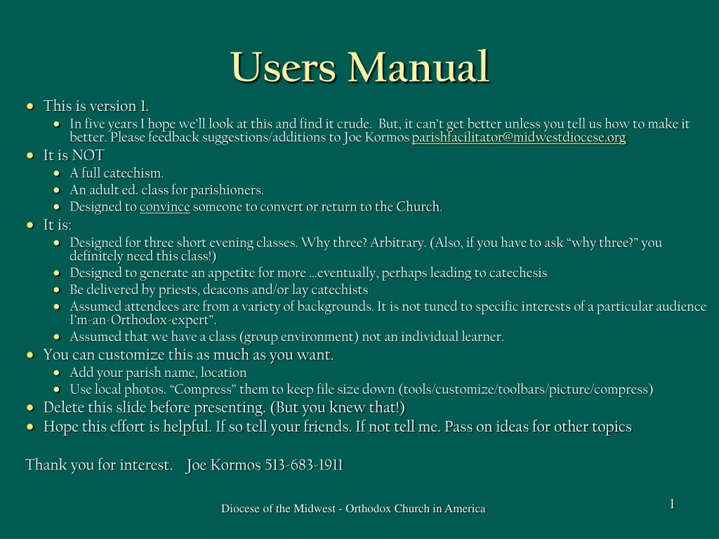 users manual