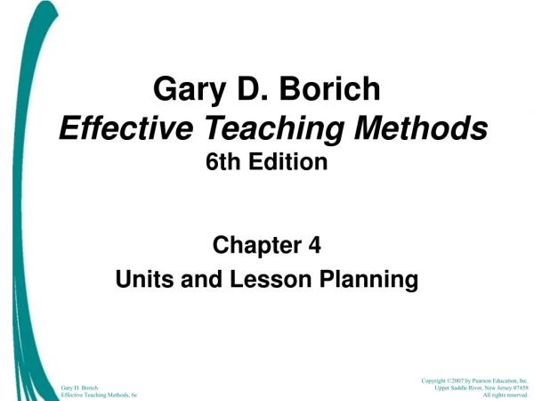 Gary D. Borich Effective Teaching Methods  6th Edition