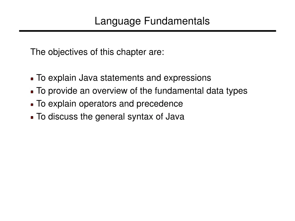 language fundamentals