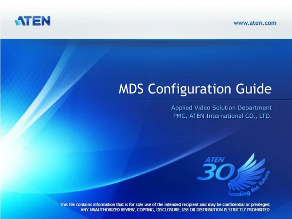 MDS Configuration Guide