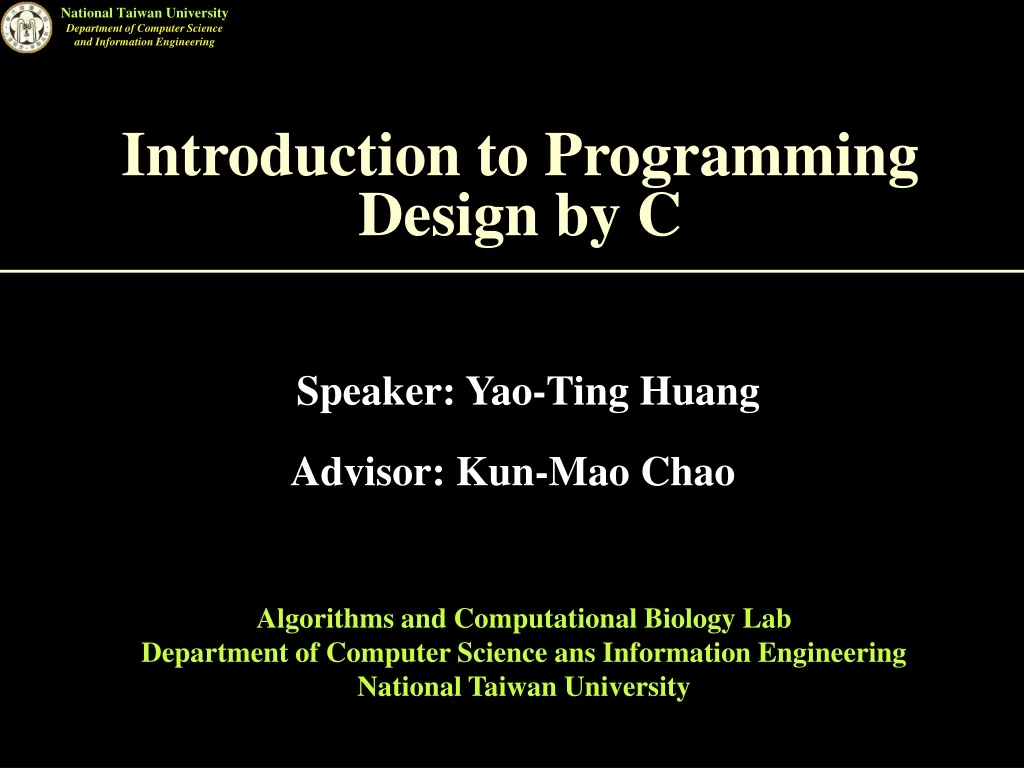 introduction to programming design by c