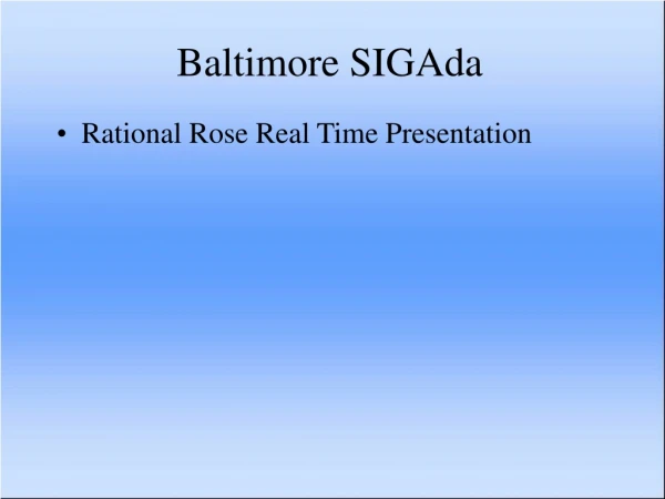 Baltimore SIGAda