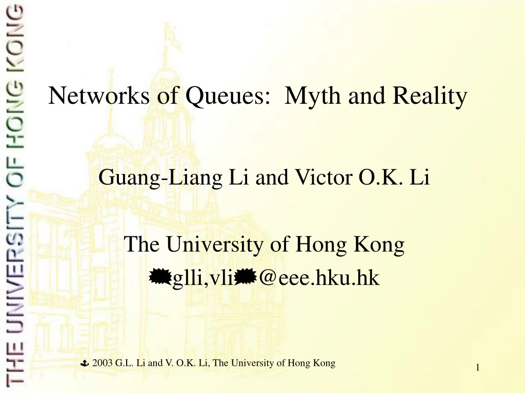 networks of queues myth and reality