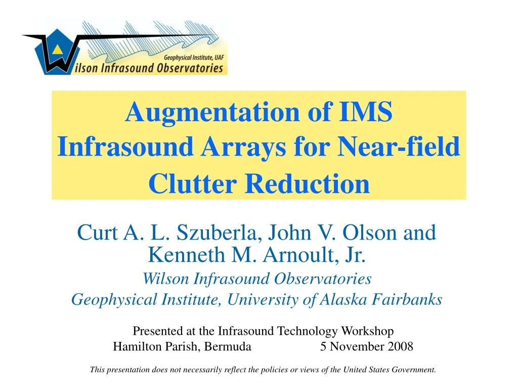 augmentation of ims infrasound arrays for near field clutter reduction