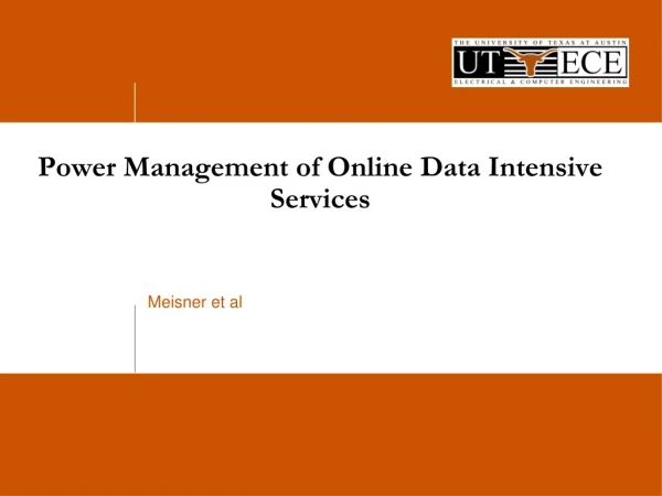 Power Management of Online Data Intensive Services