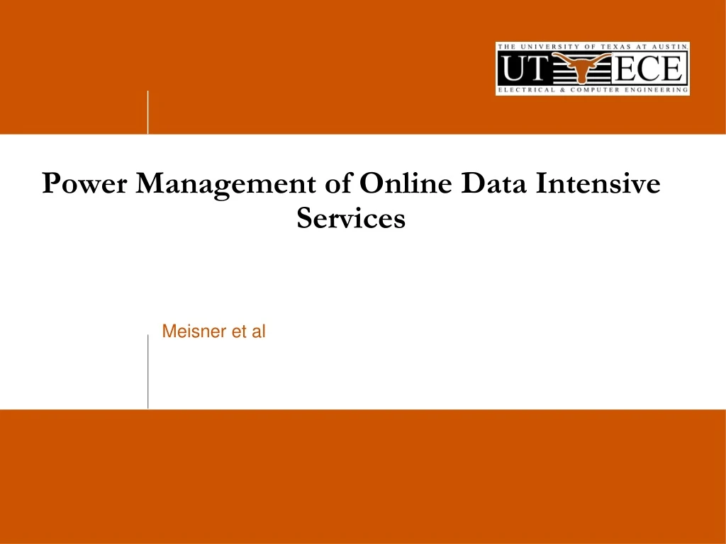 power management of online data intensive services