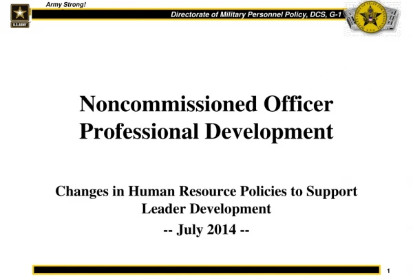 Noncommissioned Officer Professional Development