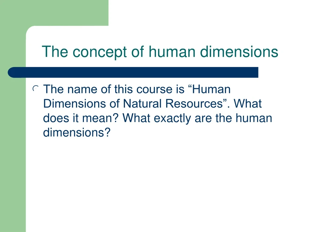 the concept of human dimensions