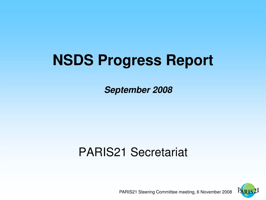 nsds progress report september 2008 paris21