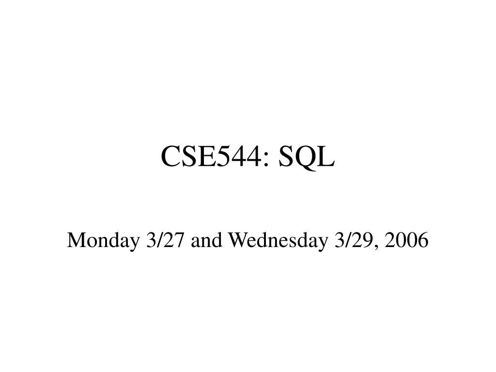 cse544 sql