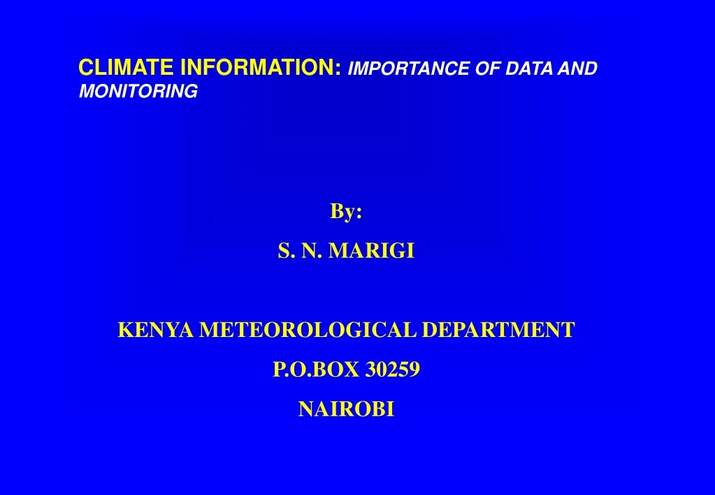 climate information importance of data and monitoring