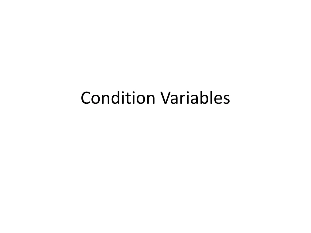 condition variables