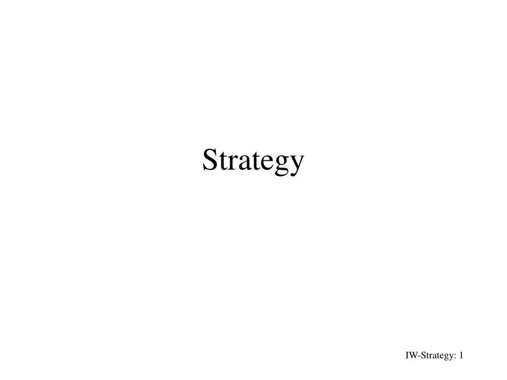 strategy