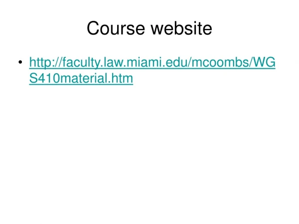 Course website