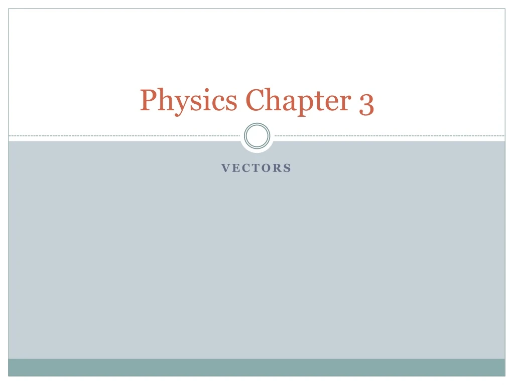 physics chapter 3